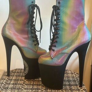 Pleaser Black Platform Stiletto Boots